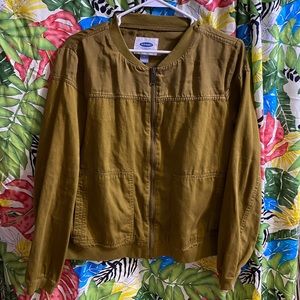 Brown Canvas Army Bomber Jacket